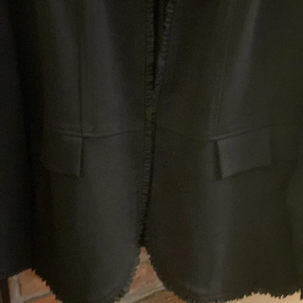 Chico’s black ruffle trim ponte blazer Size 3 - Picture 5 of 8
